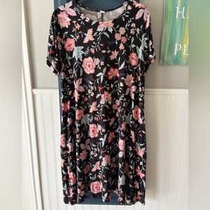 Old Navy Black Dress with Pink Floral Design